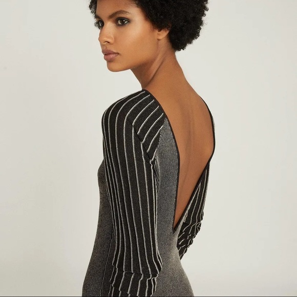 Reiss MARINA - METALLIC KNITTED BODYCON DRESS - Picture 2 of 6